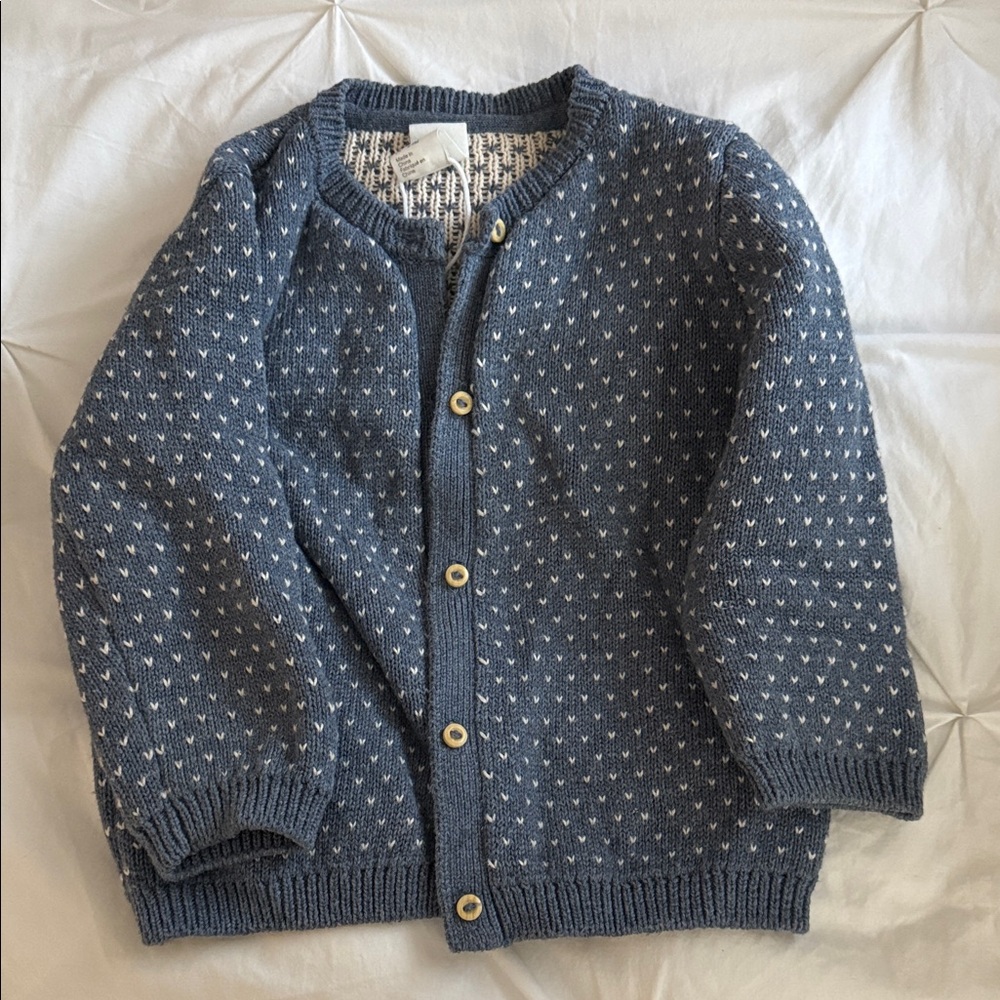 H&M baby Blue Patterned Cardigan